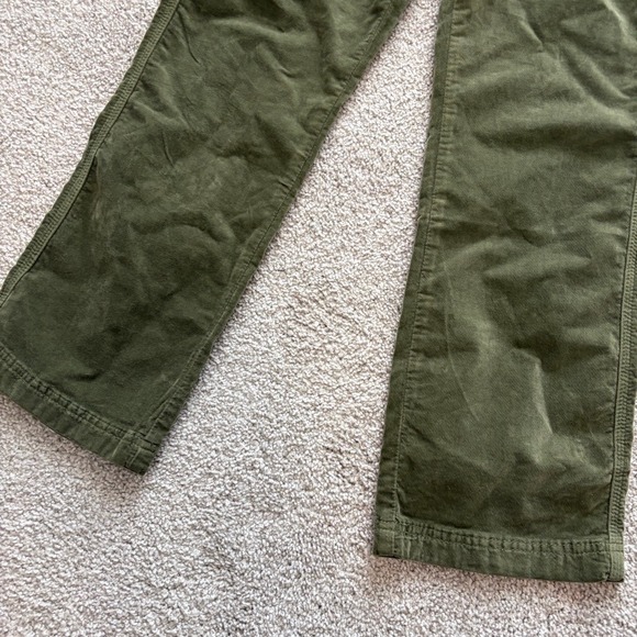 Free People High Time Kick Flare Pants Womens 8 Green Velvet Boho Casual Funky - Picture 3 of 8